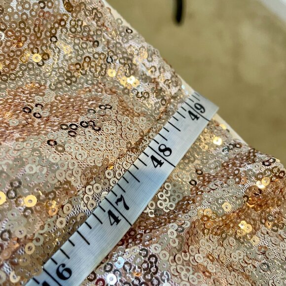 Women's Rose Gold Sequin One-shoulder Gown - Picture 11 of 11